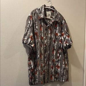 Tasso Elba Island tropical Floral Button-Up Shirt - men’s XXL - silk/linen blend